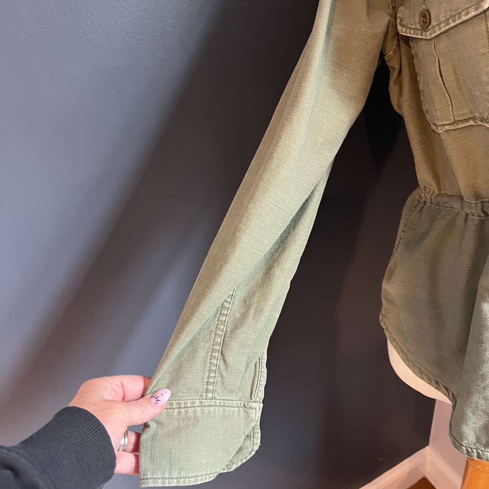Obey Propaganda Utility Shirt Jacket Olive Green Button Front Military Style - Picture 5 of 14